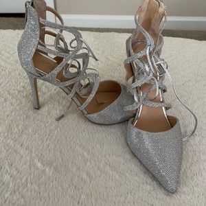 Silver Badgley Mischka heels